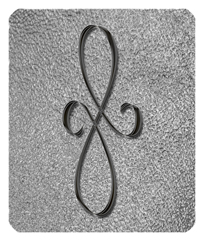 DF35-601-BK-SH-SL Black Scroll Shimmer Silver